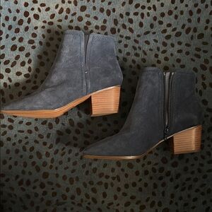 NEVER WORN Navy Suede Ankle Boots